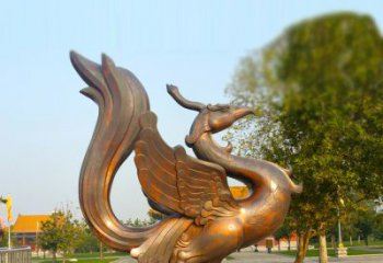 威海纯铜铸造的四灵之朱雀雕塑