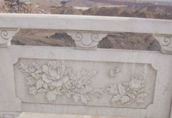 威海牡丹花浮雕石栏板景观雕塑