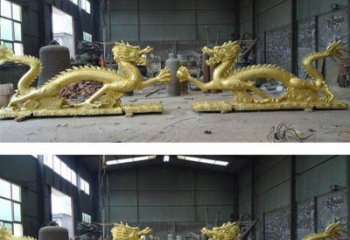 威海古典传统双龙戏珠铜雕塑