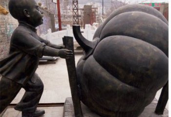 威海精致男孩铜雕