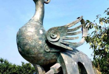 威海公园园林朱雀铜雕景观雕塑