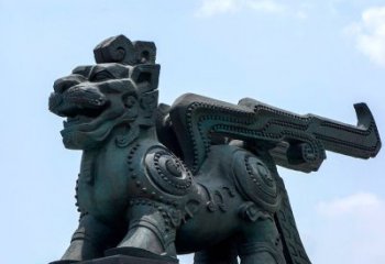 威海中领雕塑-铜制獬豸雕塑