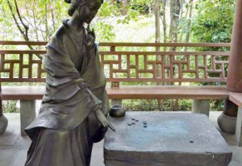 威海艺术精灵西施下棋情景雕塑