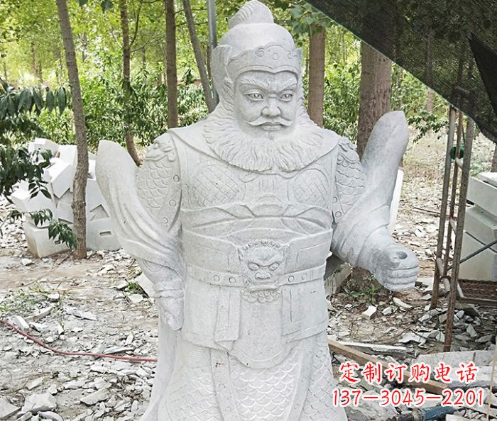 威海精美古典关公石雕