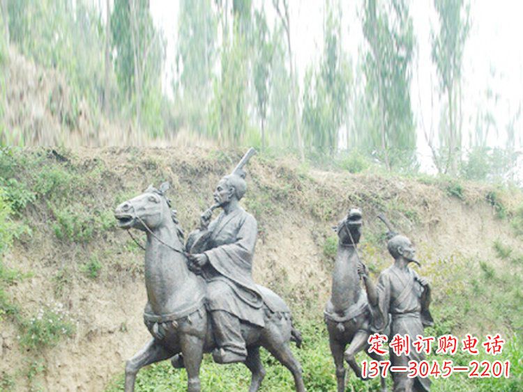 威海中领雕塑|传承古老传统:古代人物骑马铜雕