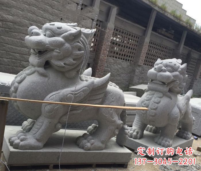 威海中领雕塑–精美的古代神兽大理石貔貅雕塑