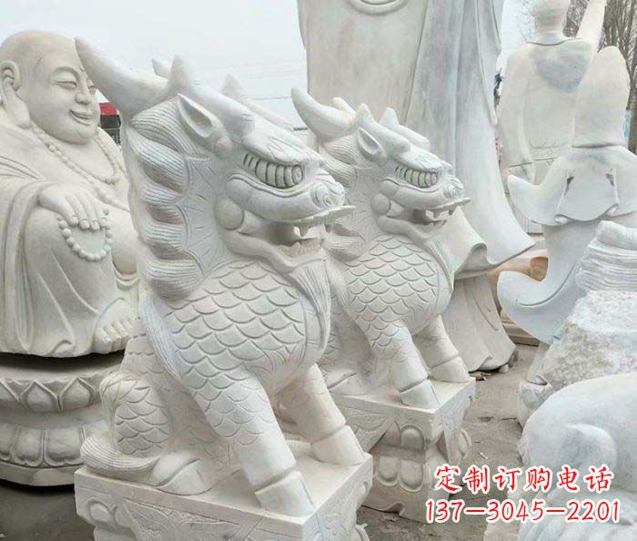 威海中领雕塑麒麟石雕:传承古典韵味