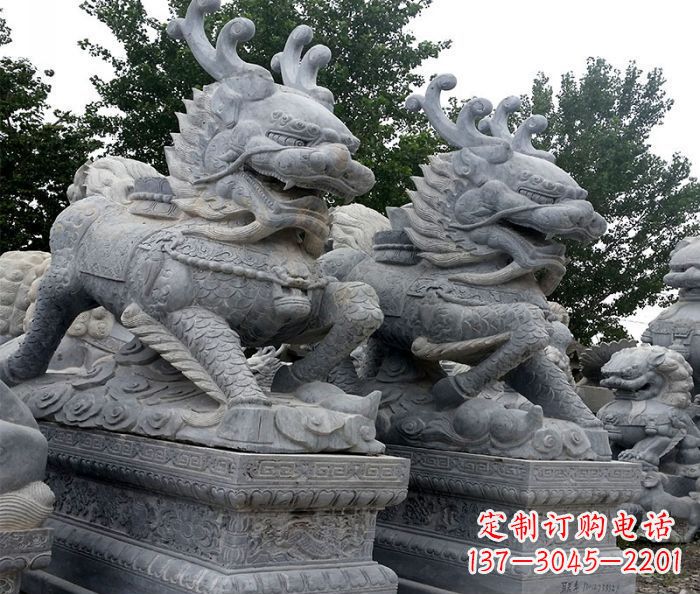 威海古典精美麒麟雕塑