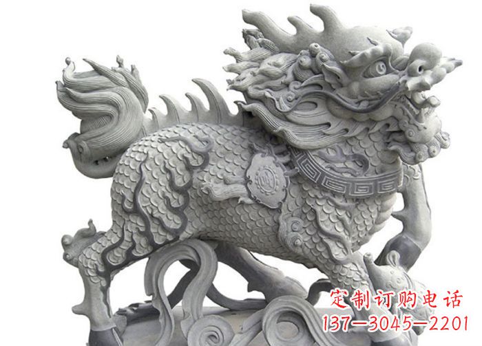 威海中领雕塑|精美古典麒麟雕塑