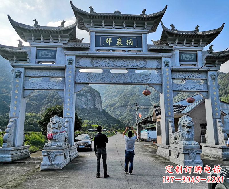 威海古典牌坊石雕塑