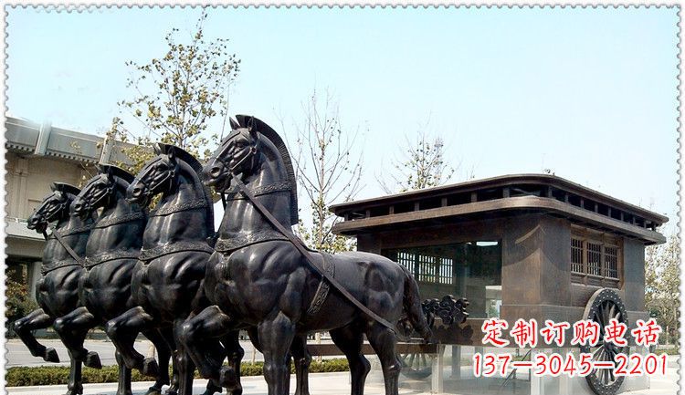 威海传统古典马车铜雕塑