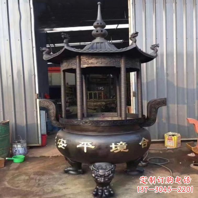 威海精美古代铜香炉雕塑，成就您的家庭情调