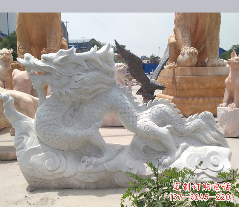 威海古代镇宅动物龙石雕