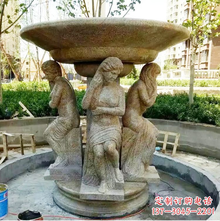 威海古典石雕喷泉精美雕塑