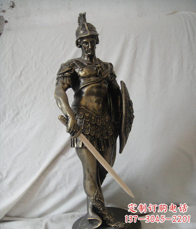 威海古罗马风格的玻璃钢战士雕塑