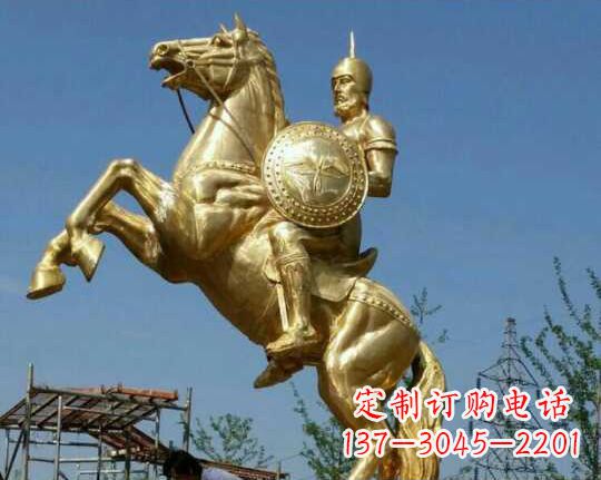 威海古罗马战士骑马铜雕——让你呈现最传统的骑士风采