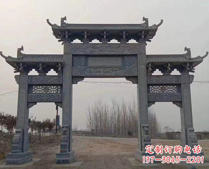 威海古石牌坊-手工精雕细琢牌坊雕塑