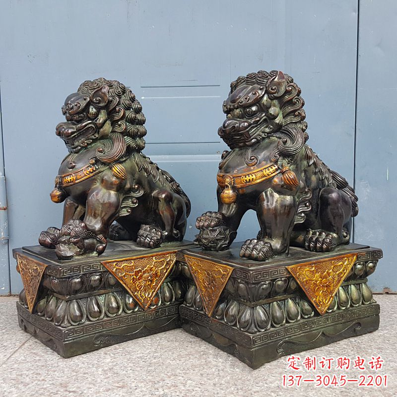 威海中国传统工艺青铜狮子雕塑