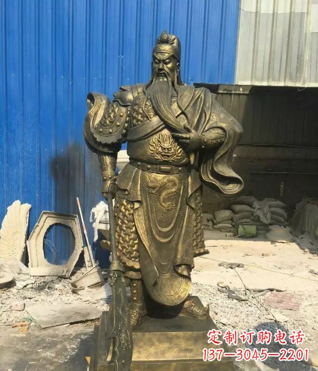 威海精美雕刻的关公铜雕