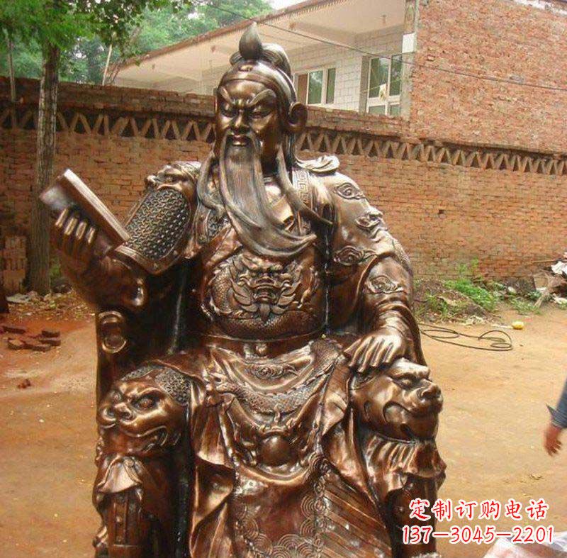 威海关公读春秋古代名人铜雕