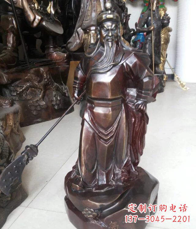 威海关公古代人物铜雕 (3)