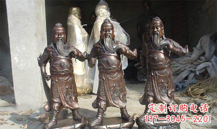威海关公古代人物铜雕 (2)
