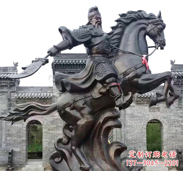 威海精致细腻的关公骑马雕塑