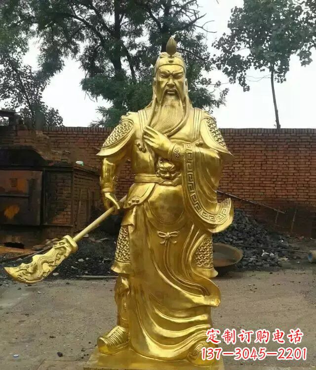 威海体现传统文化的关公铜雕护御家园