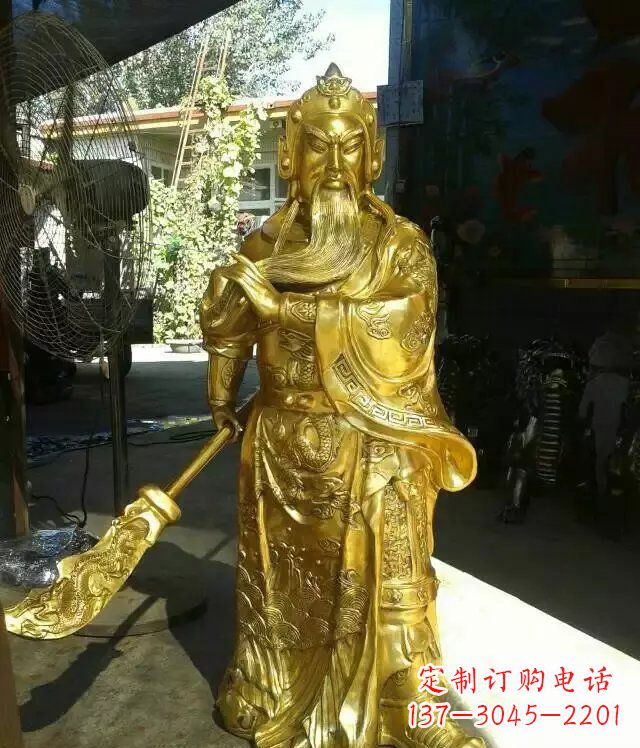 威海关公提刀武财神铜雕 (6)