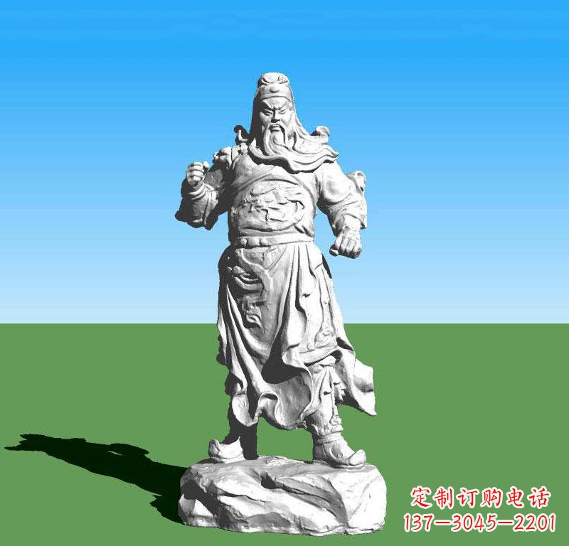 威海关羽关云长石雕