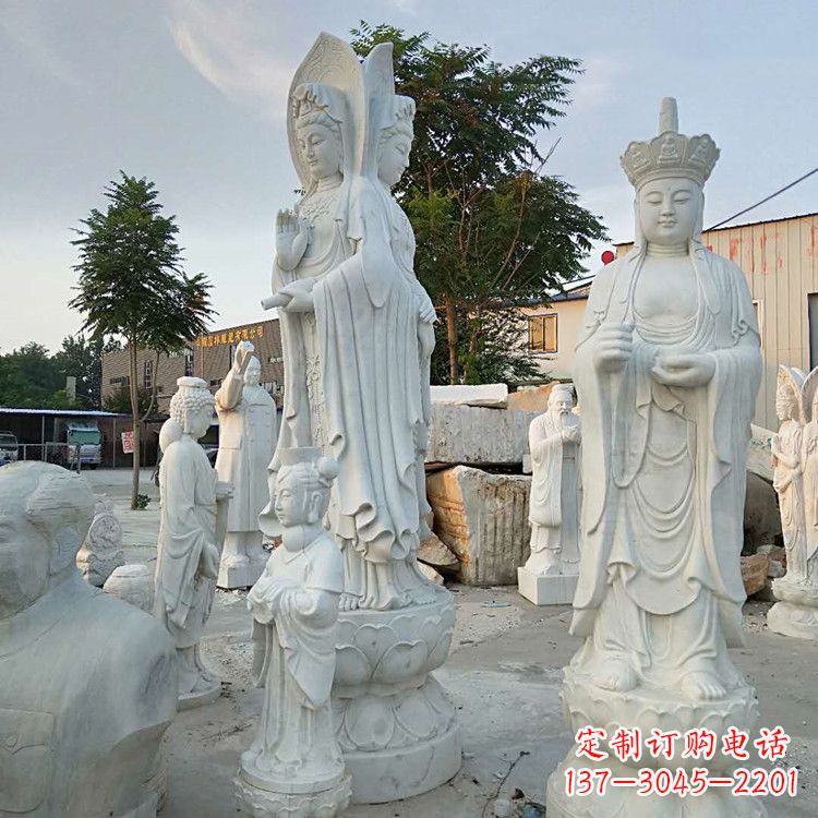 威海观音 石雕送子观音 汉白玉观音佛像厂家直销石雕汉白玉菩萨_27