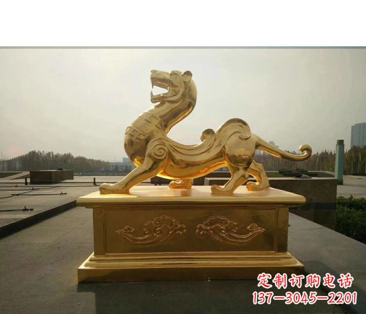 威海精美雕刻,精致纯铜白虎神兽雕塑