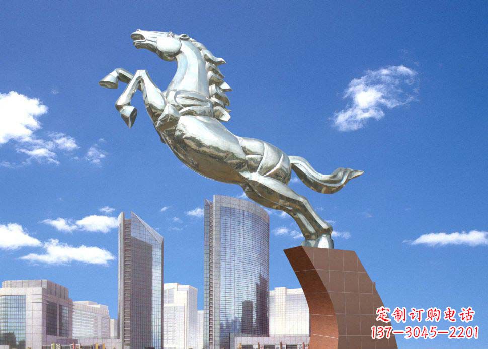 威海广场奔马不锈钢雕塑