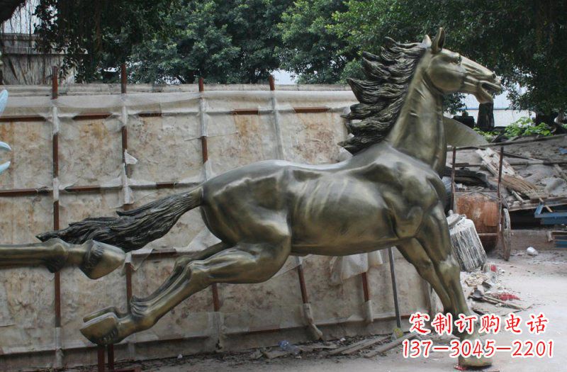 威海广场奔马动物铜雕 (2)