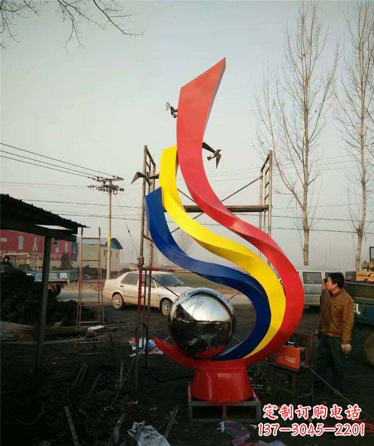 威海不锈钢彩色凤凰雕塑