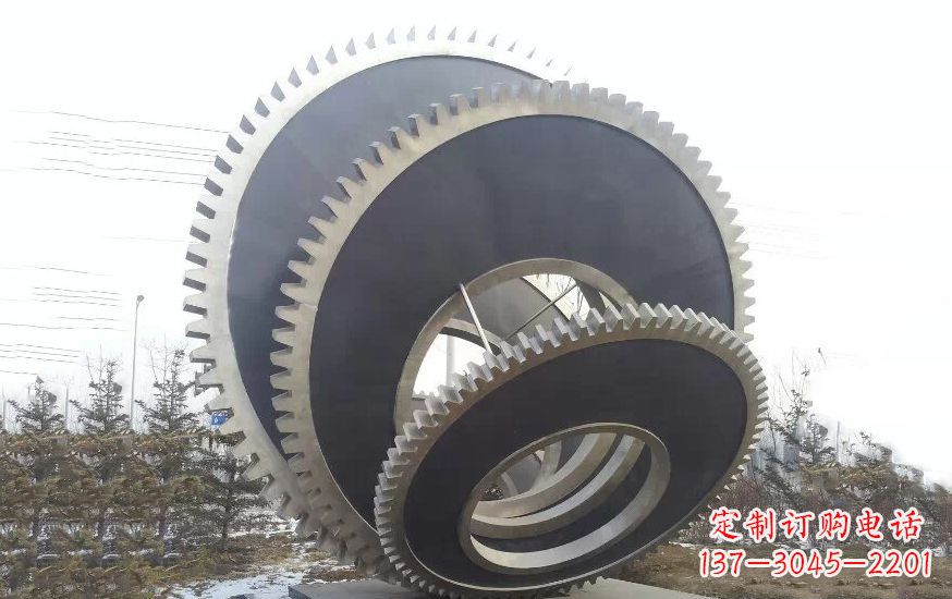 威海大型不锈钢齿轮雕塑