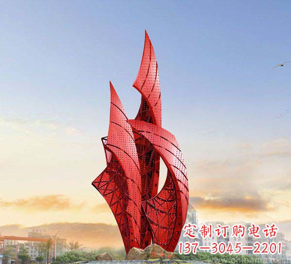 威海不锈钢抽象船帆雕塑