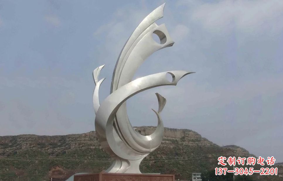 威海金羽凤凰-不锈钢抽象雕塑