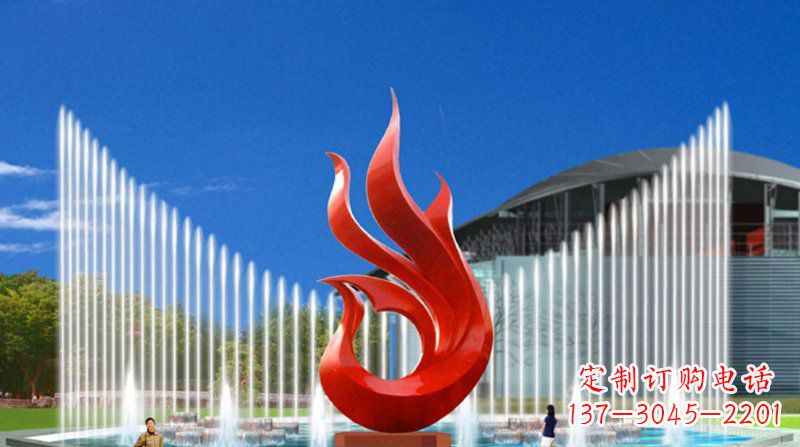 威海广场不锈钢抽象凤凰景观雕塑