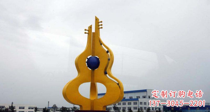 威海中领雕塑:葫芦琵琶不锈钢雕塑