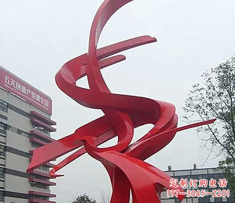 威海广场不锈钢抽象飘带雕塑