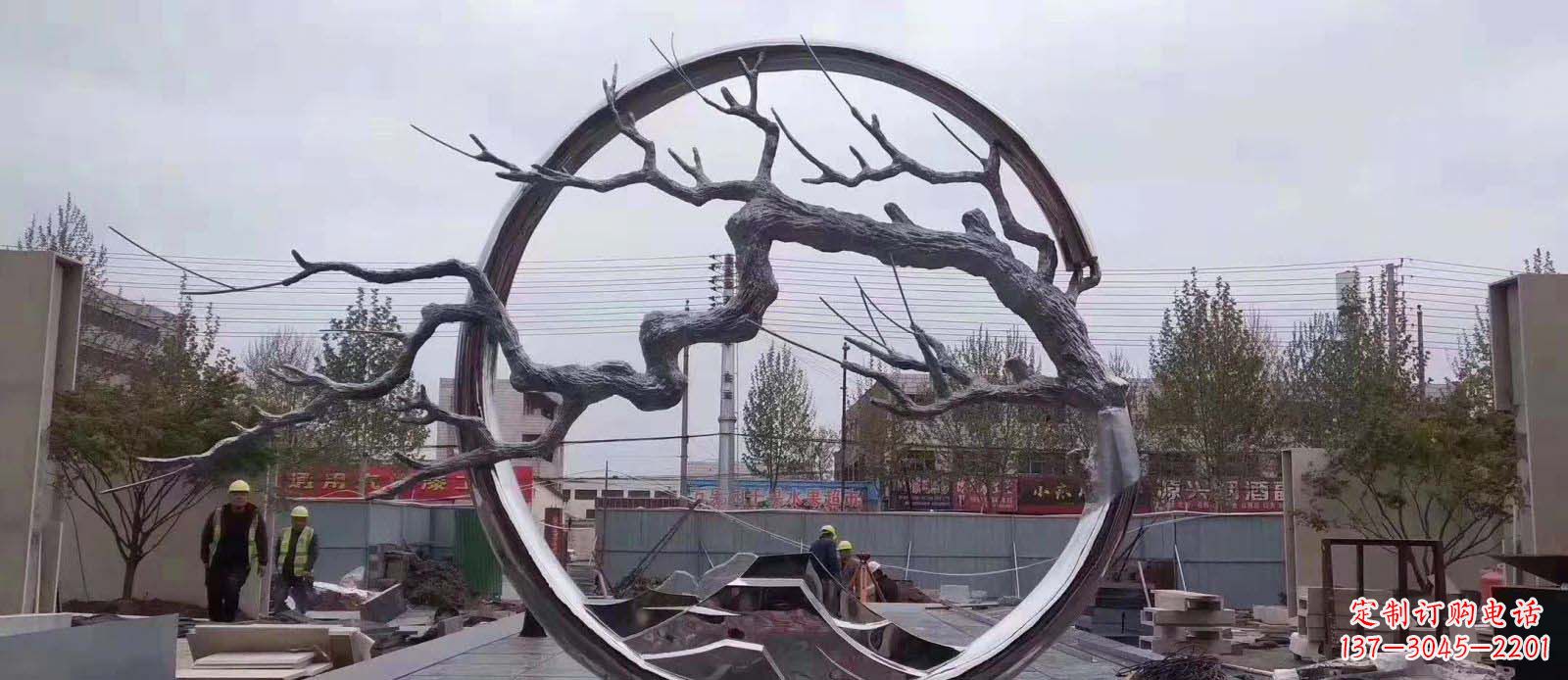 威海精致不锈钢抽象树枝雕塑