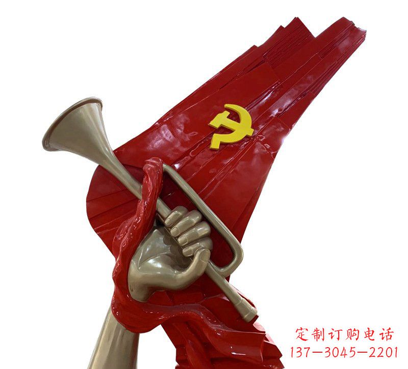 威海优质不锈钢党旗雕塑