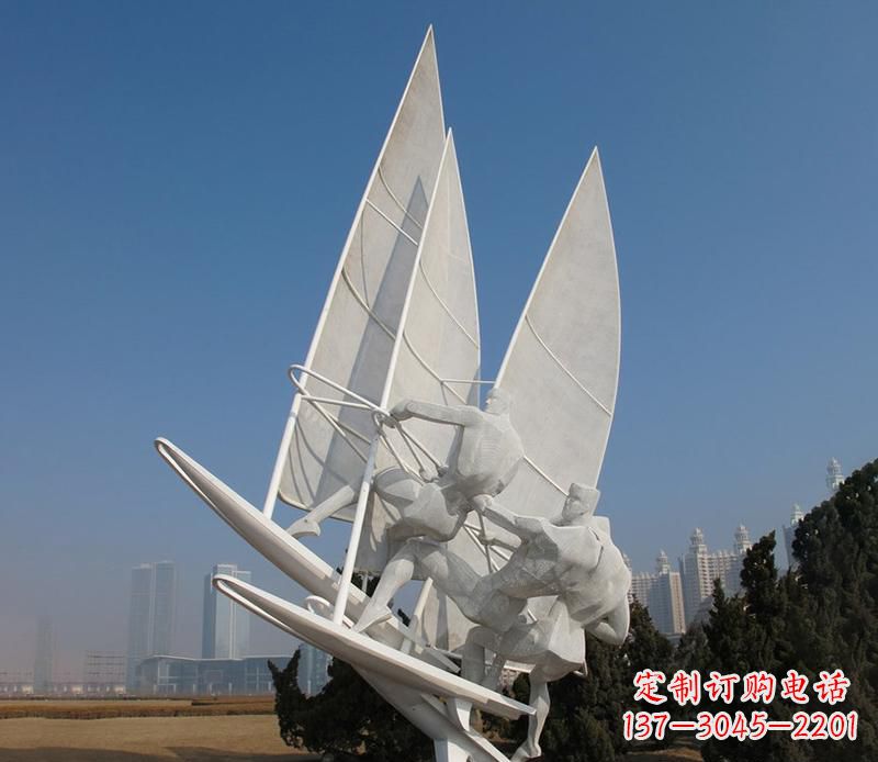 威海不锈钢帆船比赛运动雕塑