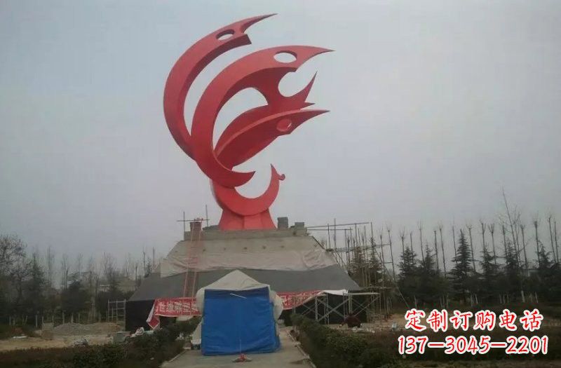 威海优雅精致的不锈钢凤凰雕塑