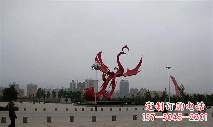 威海广场不锈钢凤凰展翅雕塑