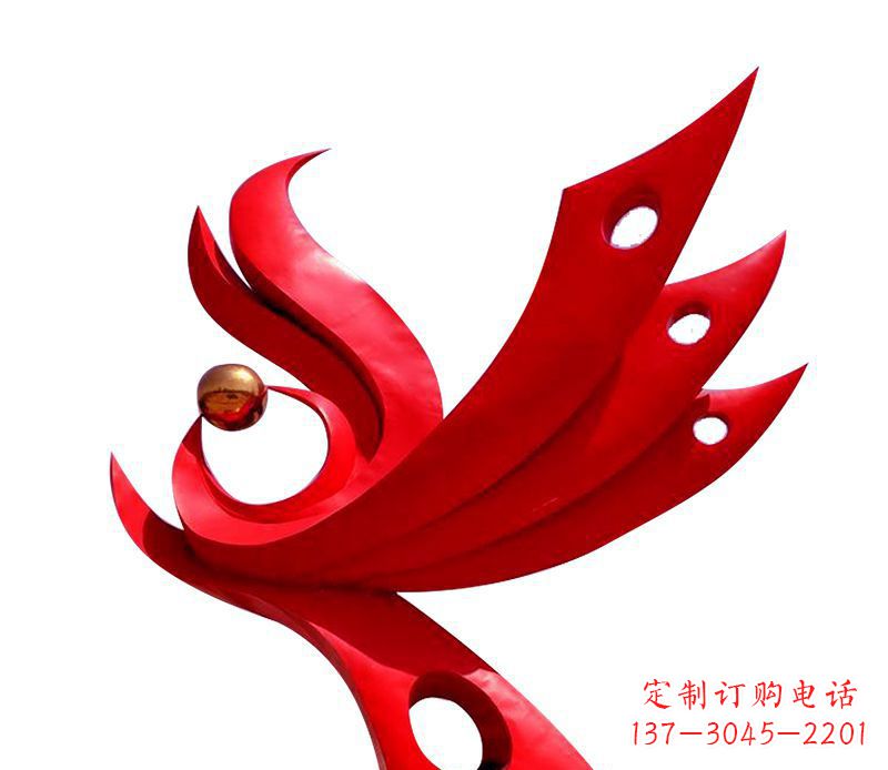 威海广场不锈钢凤凰社区雕塑
