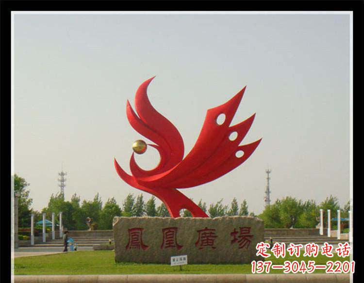 威海广场不锈钢凤凰装饰雕塑