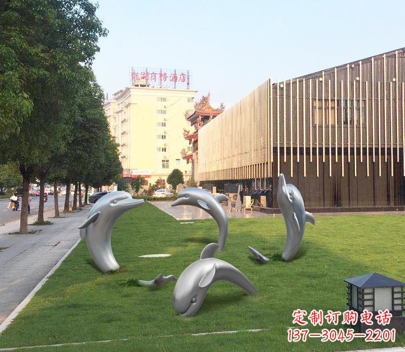 威海艺术雕塑“海豚”摆件