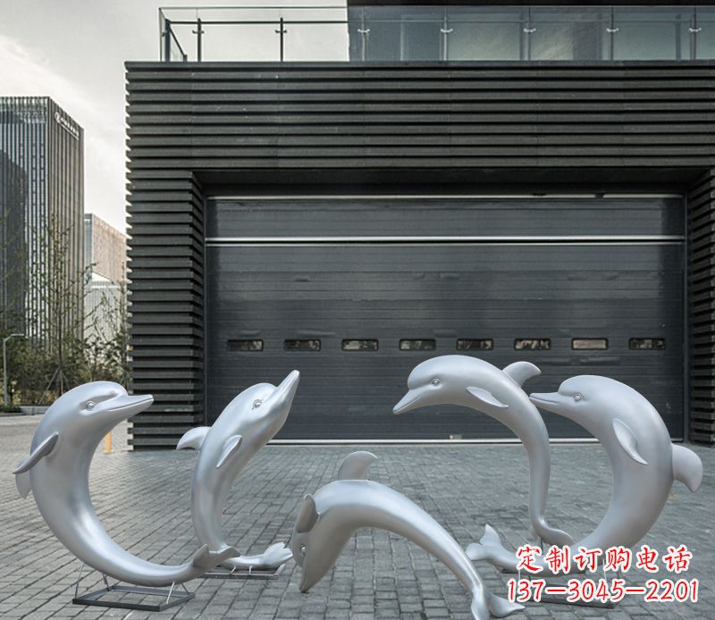 威海中领雕塑出品,令人惊叹的不锈钢海豚雕塑